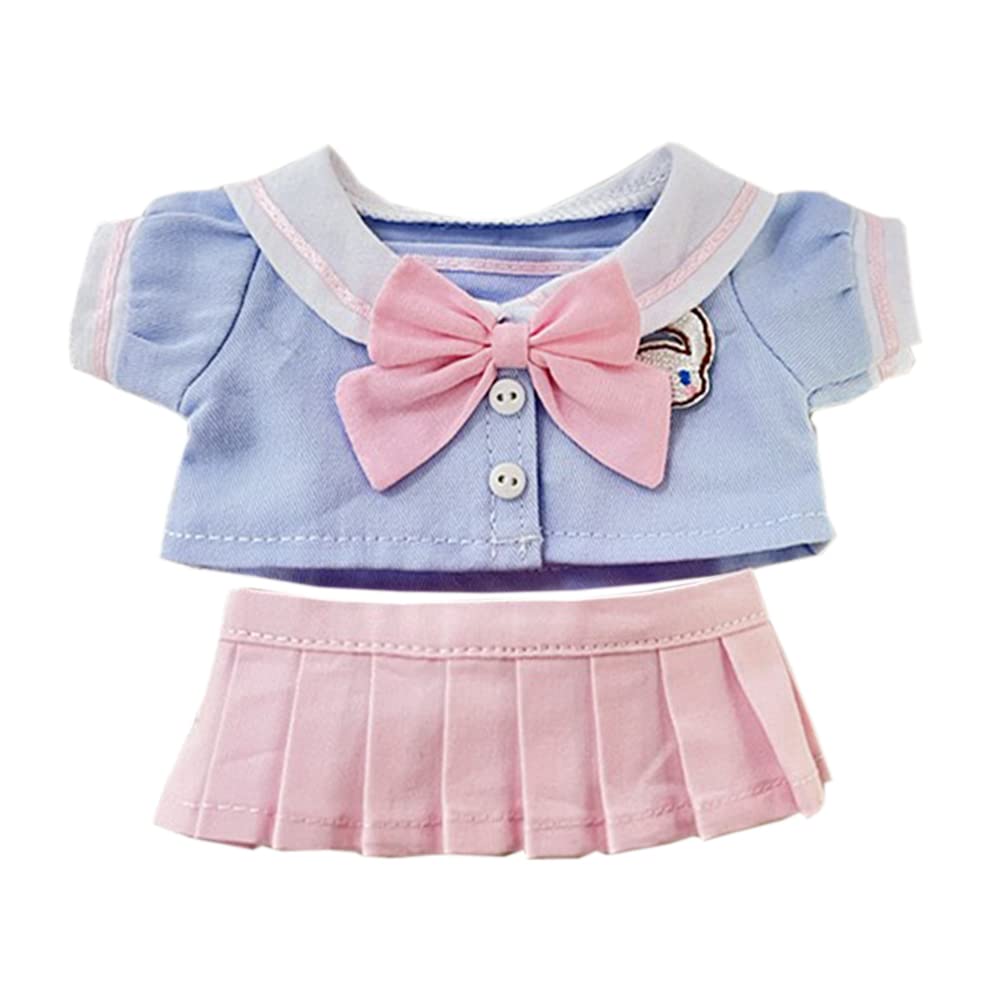 niannyyhouse 20cm Plush Doll Kindergarten Set Blue Coat Pink Dress Sailor Suit 8in Soft Stuffed Plush Toy Clothes