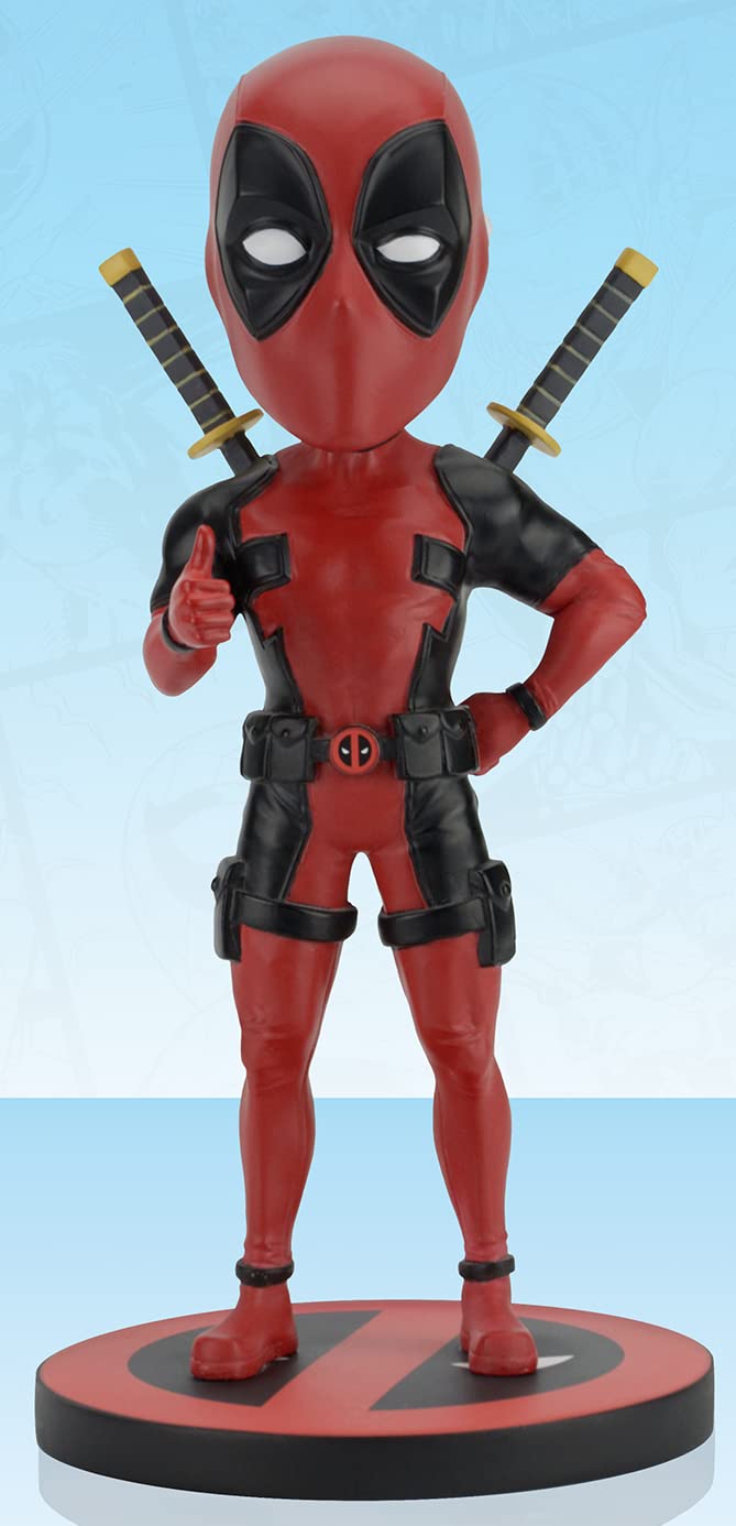 NECA Collectible Marvel Classic Deadpool Head Knocker, 8-Inches