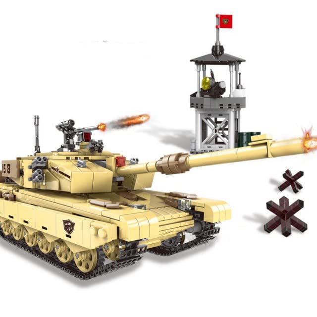 General Jim's Type 99 Main Battle Tank Building Block Alternative Bricks Set, 1,340 Pieces - Realistic Design with Rotating Turret, Moving Cannon,