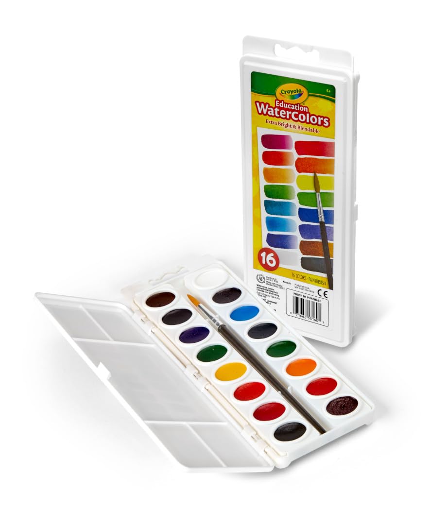 Crayola Watercolor Paint Set for Kids, Washable Paint, School Art Supplies