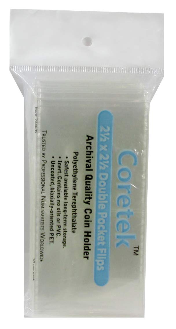 Coretek Museum Quality 2.5 x 2.5" Coin Flips 50 Pack