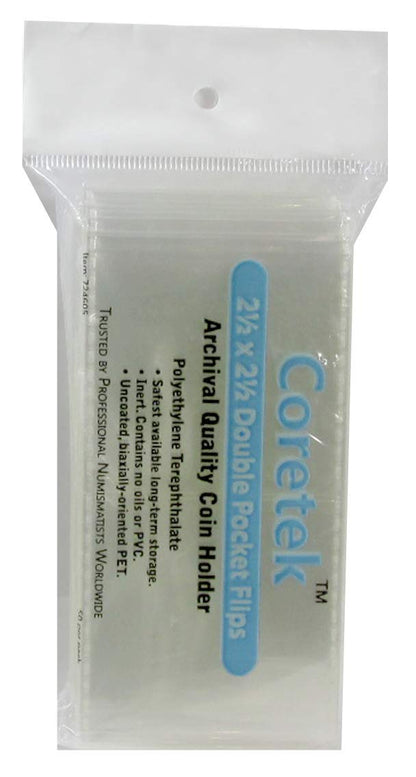 Coretek Museum Quality 2.5 x 2.5" Coin Flips 50 Pack
