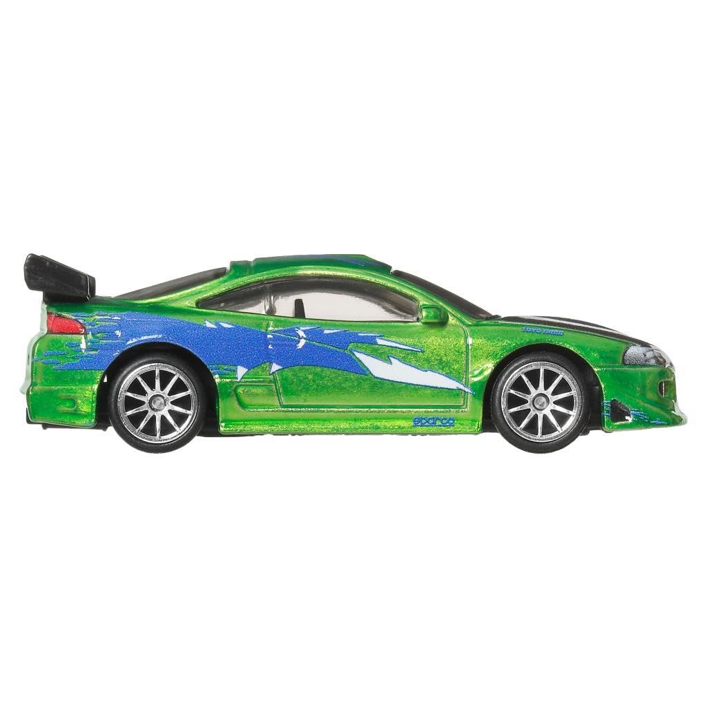 Hot Wheels - Premium - 1995 Mitsubishi Eclipse - JHW68 - HNW46 - Fast & Furious 1/5 - Real Riders - Premium Card - Green - Official Licensed Model