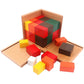 Gudong Baby Toys Montessori Colorful Trinomial Cubes Box Three Wooden Cubes Eighteen Square Based Prisms Student Teaching Aid