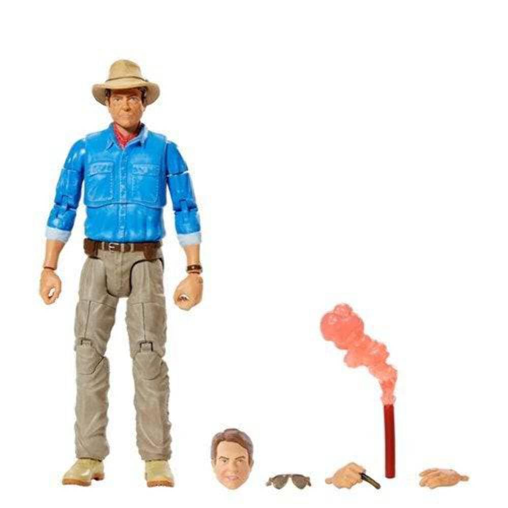 Jurassic World Toys Amber Collection Robert Muldoon 6-in/15.2-cm Action Figure, Swappable Hands & Head, Hat & Dino Shocker Accessories, Collectible