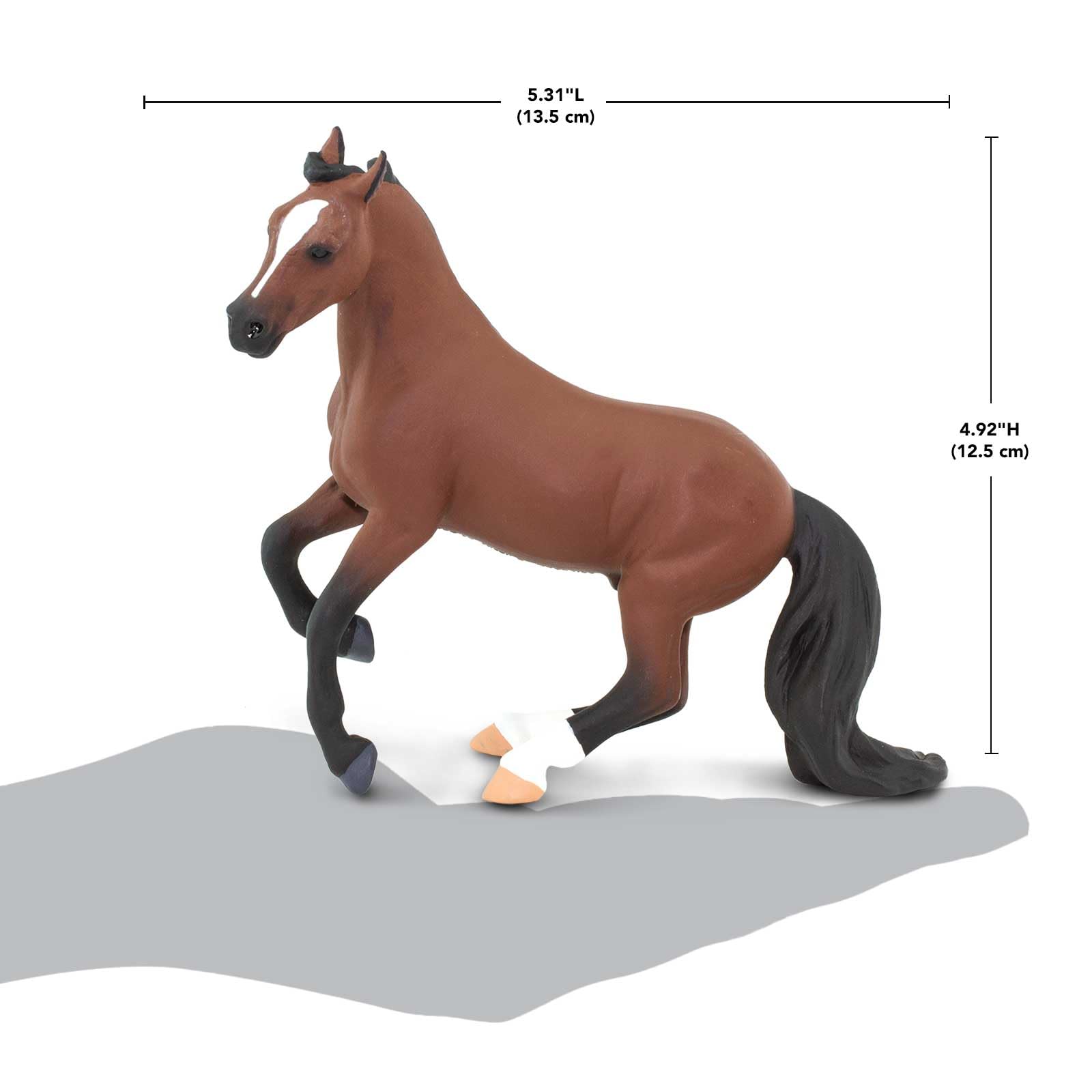 Safari Ltd. Thoroughbred Horse Figurine - Detailed 5" Plastic Model Figure - Fun Educational Equestrian Play Toy for Boys, Girls & Kids Ages 3+