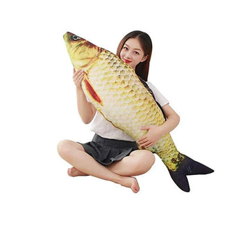 JULAN 3D Giant Soft Fish Cushion Pillow Carp Plush Pillow Stuffed Toy Throw Pillow for Home Decoration Gift Kids Pillow Stuffed Animal Toy (31inch