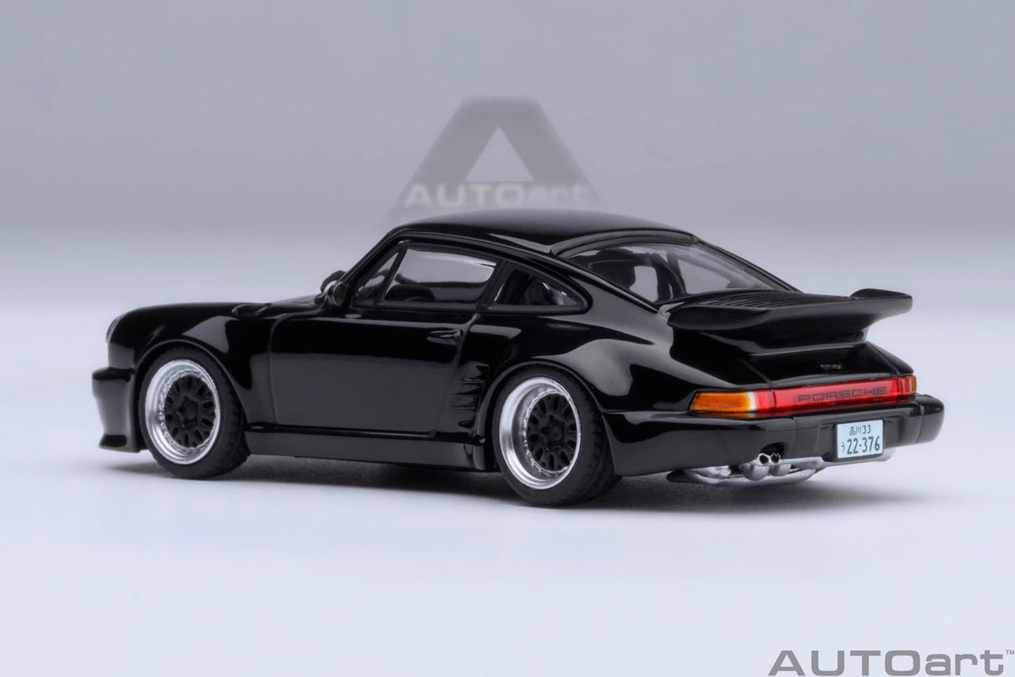 AUTOart 911 (930) Turbo Blackbird Black Wangan Midnight - Comic #1 Version Manga 1/64 Model Car 20636