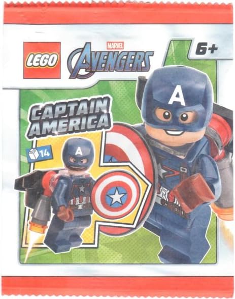 LEGO Superheroes: Captain America Minifigure with Shield and Jetpack 6+