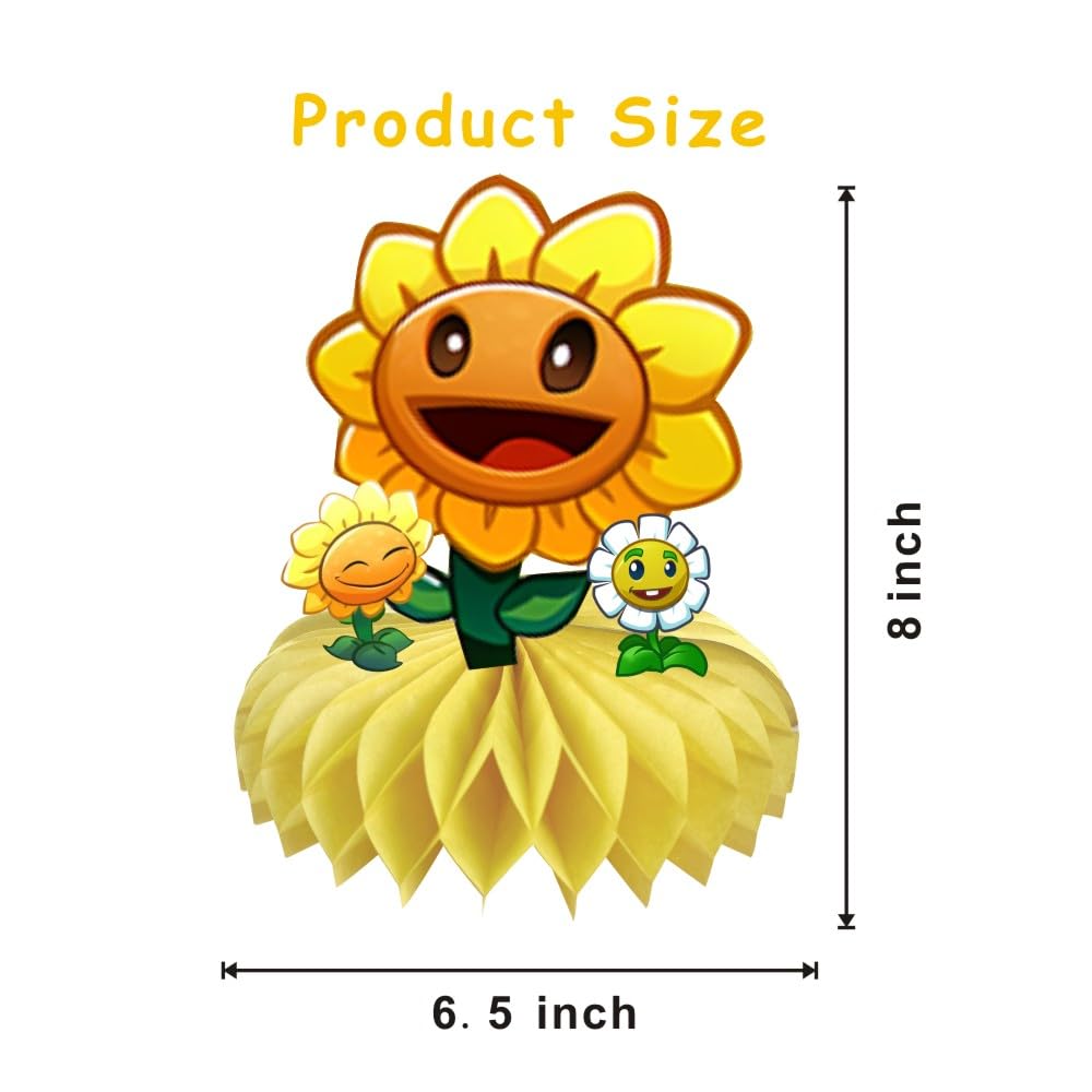 8Pcs Plants Table Centerpiece Birthday Party Supplies Double Side Table Decorations for Plants Themed Party Decorations
