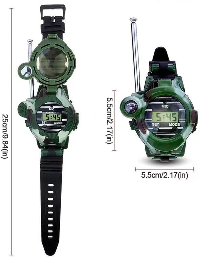 Walkie Talkie for Kids,Walkie Talkies Watch Spy Army Toys Gifts for Children,Two-Way Radio Walky Talky Watches with Flashlight Children Outdoor Game