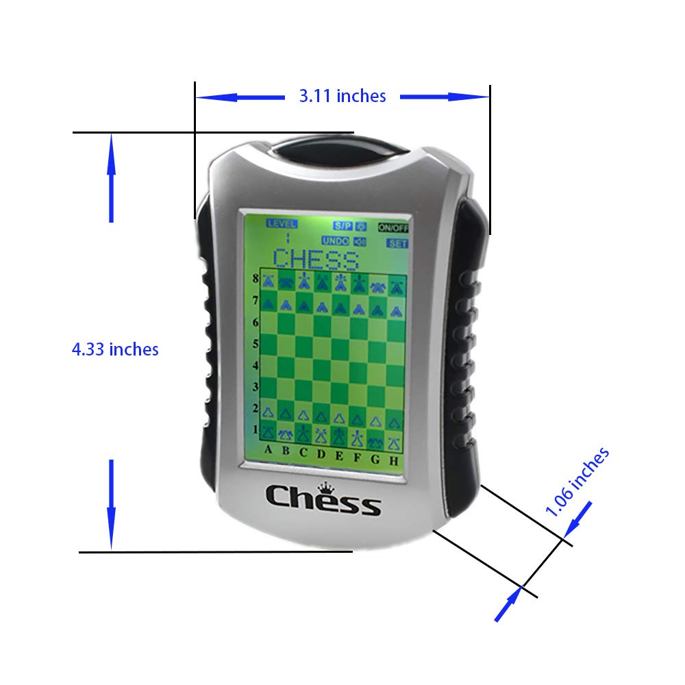 Lyght Handheld Electronic Chess Game, 20 Levels, 100 Built-in Chess Records, Built-in Connect Four and Checker Game,