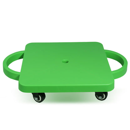 GSE Gym Floor Scooter Board with Handles for Kids Indoor Play, Green