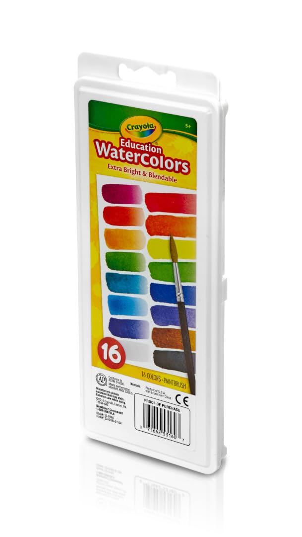 Crayola Watercolor Paint Set for Kids, Washable Paint, School Art Supplies