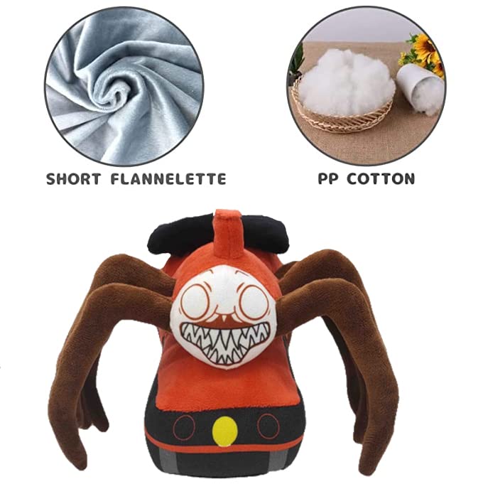 FBDCYIA Choo Choo Charles Plush Toy, 8.7Inch Charles Spider Train Doll, Gift for Kids Fans, Train Toy Spider Stuffed Animal (Red Style 1)