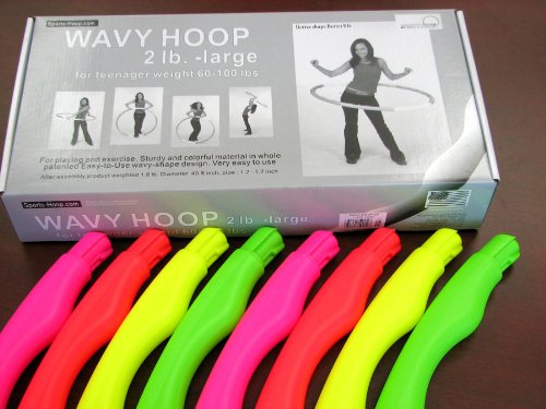 Exercise Hula Hoop Wavy Hoop 2B, 1.8 lb Large, for Teens. 4 Neon Colors