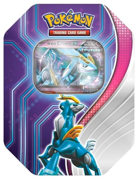 Pokemon Trading Card Game TCG Paradox Destinies Tin - Includes 4 Pack and Promo Card (Iron Crown)