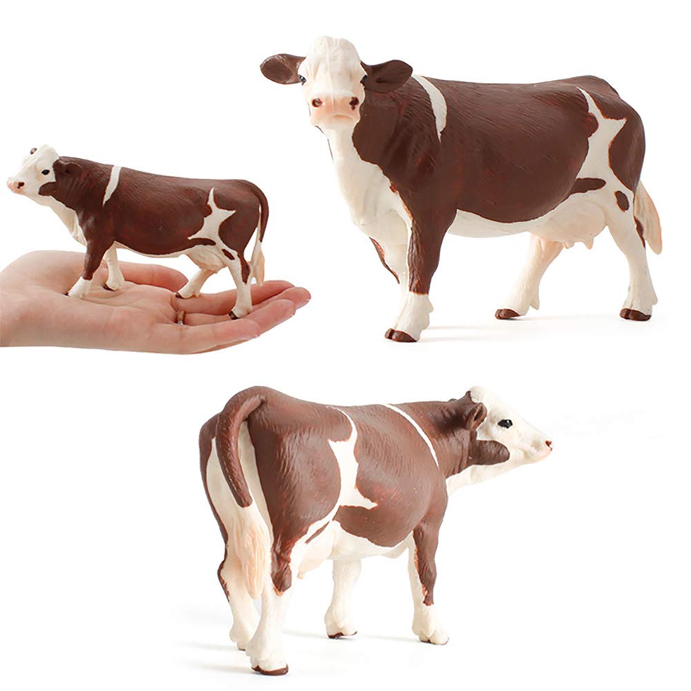 DOYIFUN Realistic Farm Cow Model Figure Toy Set, Cow Figurines Collection Playset with Farm Keepers, Farm Meadows Pasture Cow Statues Preschool