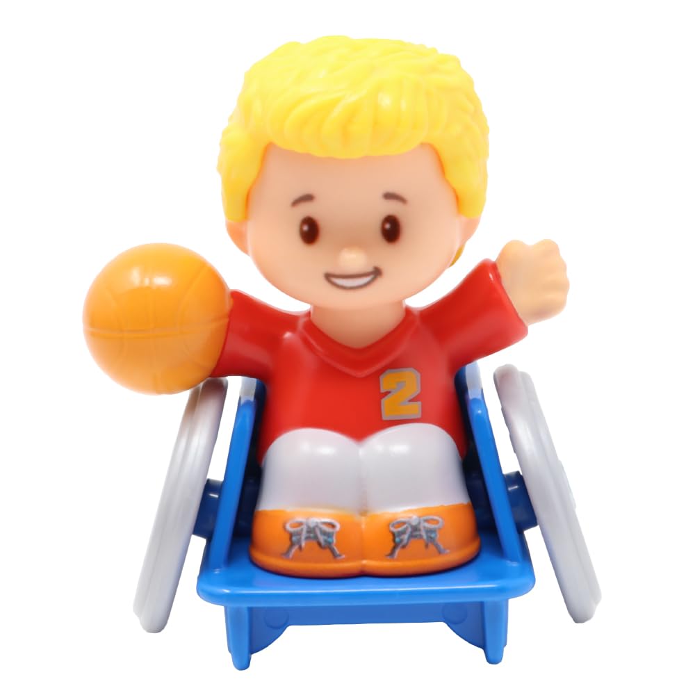 Replacement Part for Fisher-Price Little People Big Yellow Schoolbus Playset GLT75 - Replacement Josh Figure in Wheelchair Playing Basketball Wearing