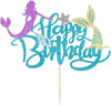 Sleyberoy Glitter Mermaid Happy Birthday Cake Topper