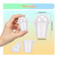 KOOBOOK 20Pcs Mini Frappuccino Cup Cold Coffee Cup Dollhouse Miniature Simulation Plastic Cup Cake Ice Cream Cups(with Doming Lid)