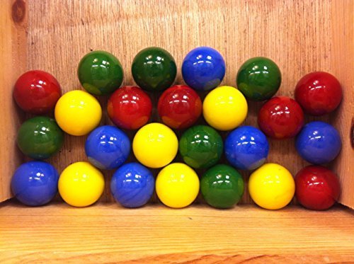 Mega Marbles Set of 24-1" Shooter Marbles Solid Colors (6 of Each Color)