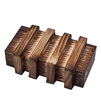 Handmade Classic 3D Brain Teaser Wooden Puzzle Magic Gift Box Game Box with Extra Secure Secret Drawer IQ Toys SHUYUE
