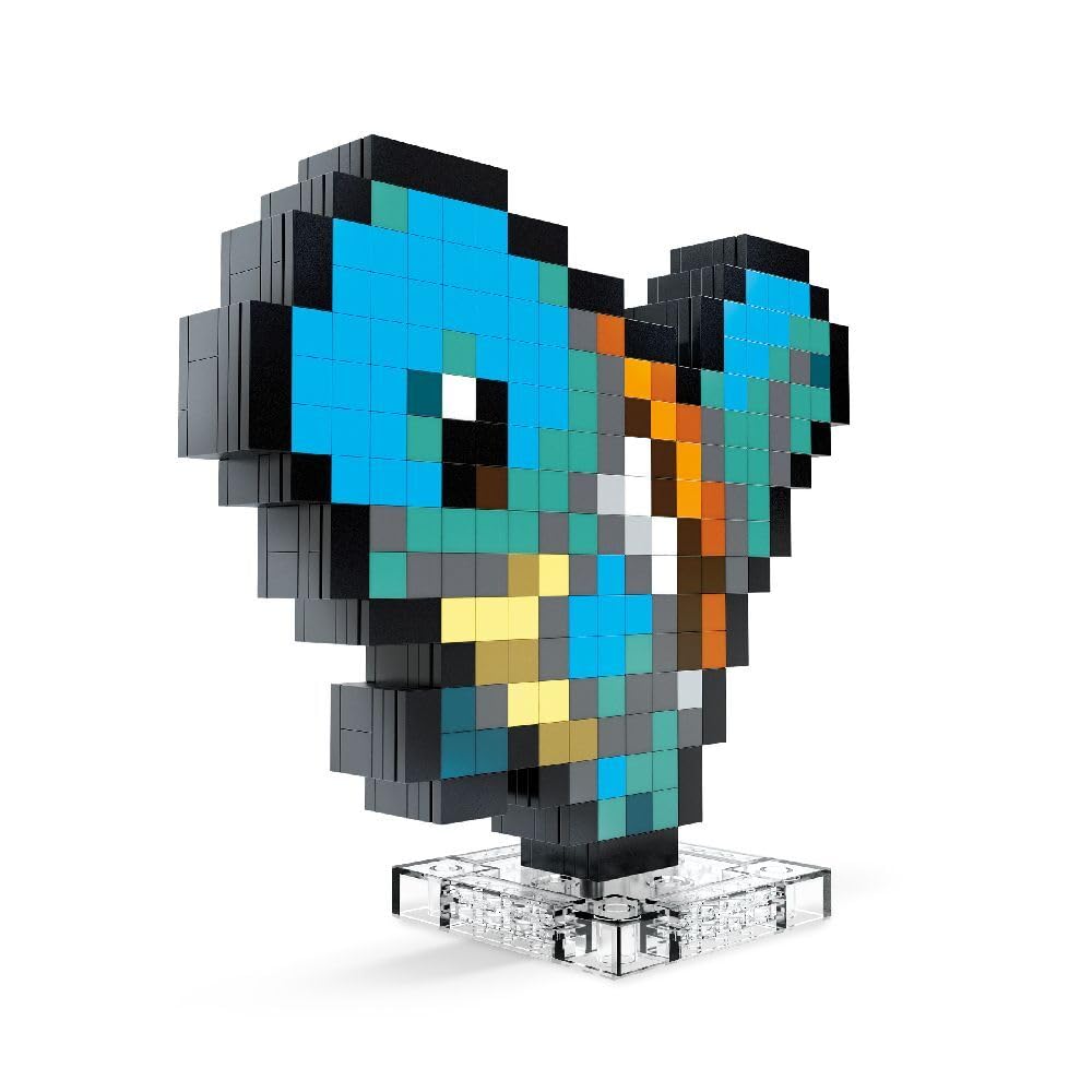 Mega Pokémon Squirtle Construction Set, Articulated Figure, Retro Pixelated Style, 6 inches, Wall or Table Decoration, 367 Pieces, Collectible