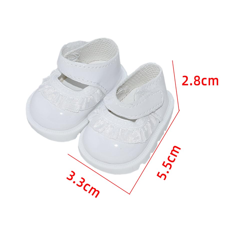 niannyyhouse 20cm Plush Doll Lace Leather Shoes Length 5.5cm 8in Doll Accessories Dress Up (a1)