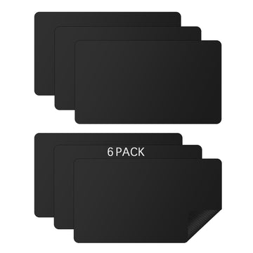 6 Pcs Black Card Gaming Mat 14x24 Inch, Playmat Table Smooth Playing Card Mat,Versatile Card Game mat and Desk pad for Home Office Use