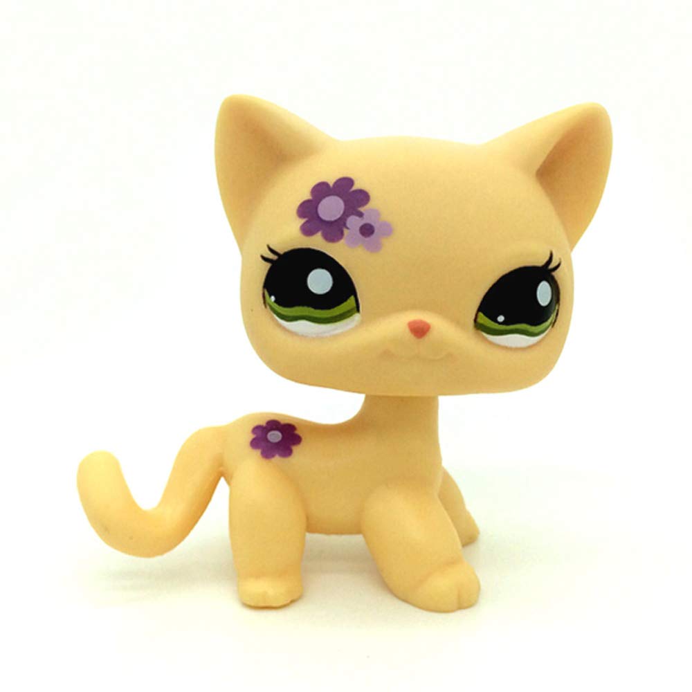CFCLLBR Rare Mini Pet Toys #1962 Yellow Flower Kitty Cat Animal Figure