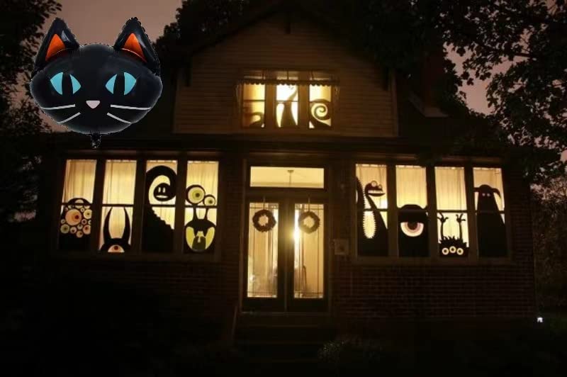 25.6" Black Cat Balloons - Cat Head Foil Balloon Decoration for Halloween Birthday Baby Shower Animal Party Day of Death Decor Supplier 3PCS
