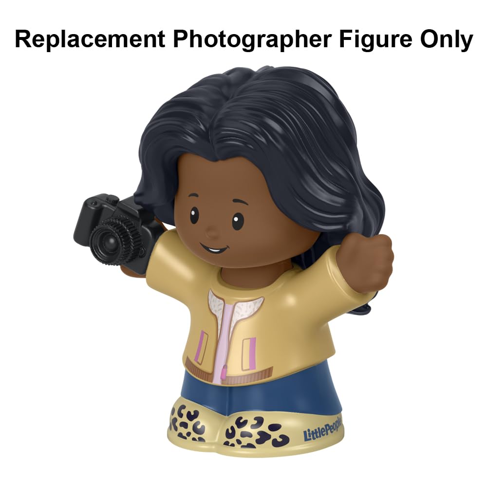 Fisher-Price Replacement Part Little People Career Playset - HBW68 ~ Replacement Photographer Figure ~ Wearing Tan Jacket and Carrying 35mm Camera ~
