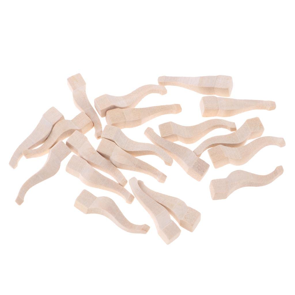 NC 10 Pieces Wooden Dollhouse Miniature Table Legs, 1/12 Scale DIY Furniture Parts for Mini Scene Decor