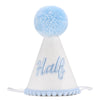 Kaniwati Boy Half Birthday Party Crown, Blue half Hat,Blue Half Birthday Embroidered Party Hat, Baby Decoration (BLUE-HALF-CXMZ)