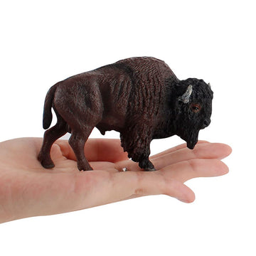 BLAPNK Realistic Bull Figure Toy, Simulated Cattle Figurines Collection Playset Preschool Science Educational Learn Cognitive Props(American Bison)