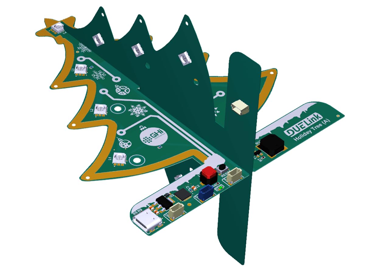 Optionally programmable DUELink Holiday Tree, Compatible with MicroBlocks, Python, and Arduino