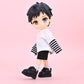 niannyyhouse Ob11 Matte Round Head Vintage Leather Shoes 1/12 BJD Doll Body Accessories (Black)