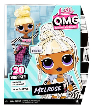 L.O.L. Surprise! OMG Melrose Fashion Doll with 20 Surprises Including Accessories in Stylish Outfit, Holiday Toy for Kids Girls Boys Ages 4 5 6+ Years