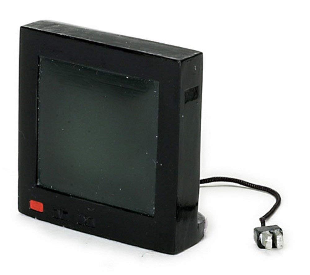 Aztec Imports, Inc. Dollhouse Miniature Non-Lighted Retro Black Television