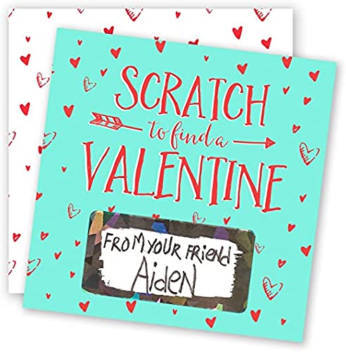 Palmer Street Press Valentine Scratch Off Cards - Set of 18 Scratch Off Valentines & Scratch Off Hologram Stickers - DIY Valentines Scratch Off Cards