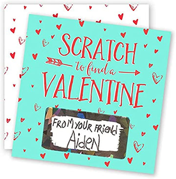Palmer Street Press Valentine Scratch Off Cards - Set of 18 Scratch Off Valentines & Scratch Off Hologram Stickers - DIY Valentines Scratch Off Cards