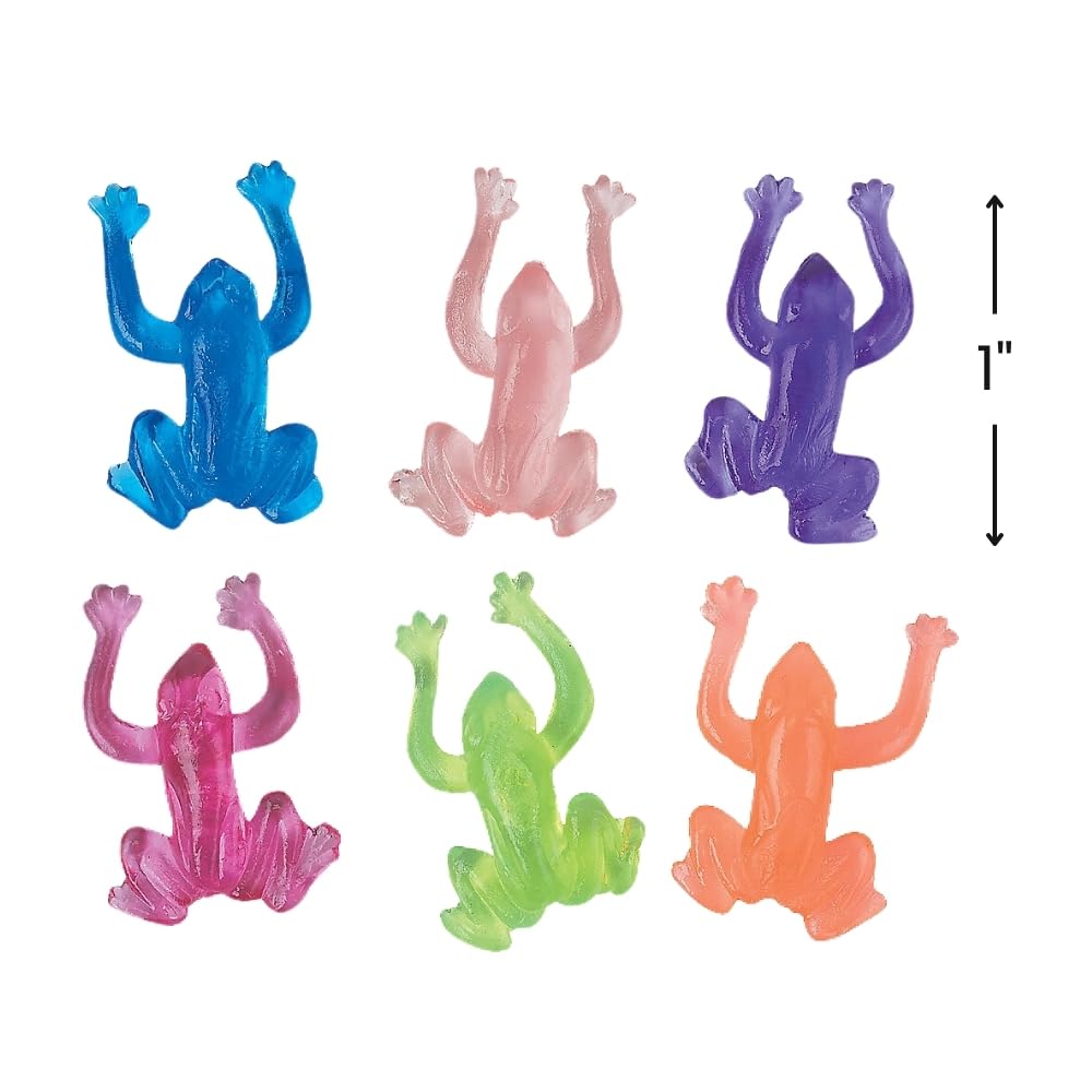 Fun Express Mini Sticky Frogs - Fun Toys for Kids, Party Favors, VBS 2026 Supplies, Vacation Bible School Decorations - 4-DZ Sticky Frog Toys - 48