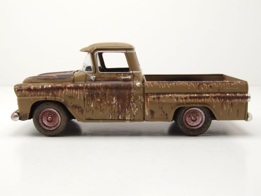 Motormax 1958 Apache Fleetside Pickup Brown (Rusted) Weathered Treasures Series 1/24 Diecast Model Car 79072BRN