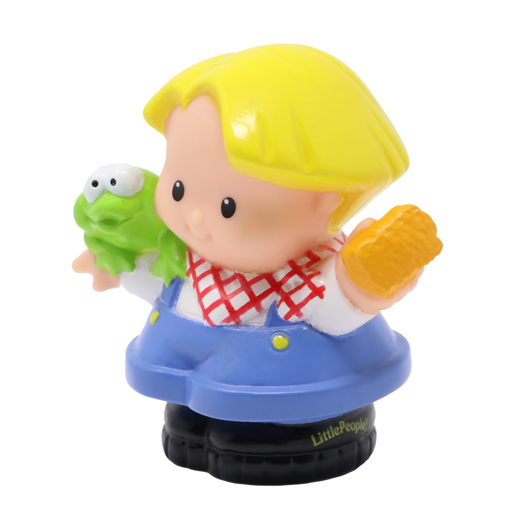 Fisher-Price Replacement Part for Collectible Little People Animal Sounds Stable Farm Playset B8797 - Replacement Farmer Eddie Figure with Frog