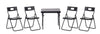 Aztec Imports, Inc. Dollhouse Miniature 5-Pc. Black Metal Folding Table & Chairs Set