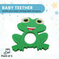 Gadgetime USA Silicone Baby Teether - Frog Teething Relief Toys for Babies 3-36 Months, Toddlers, Girls & Boys - Stimulating & Soft Soothing - BPA
