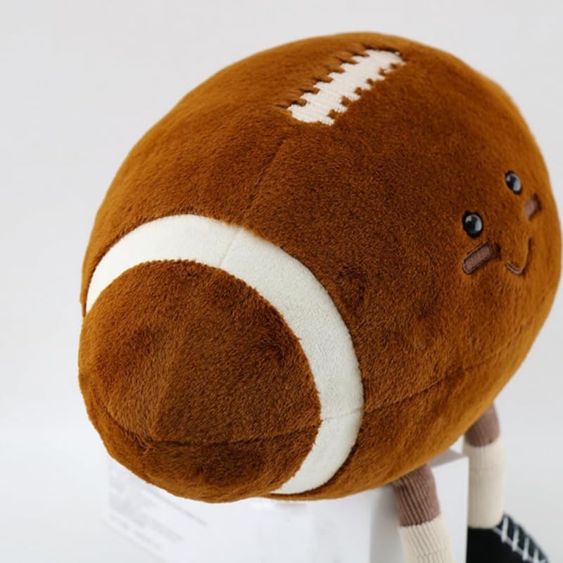 XIZHI 12" Cute Football Plush Toys Soft Stuffed Sport Throw Pillow Plush Ball Gift for Kids Birthday and Christmas Decoration (Rugby)