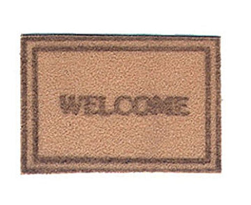 Dollhouse Miniature Welcome Mat in Tan