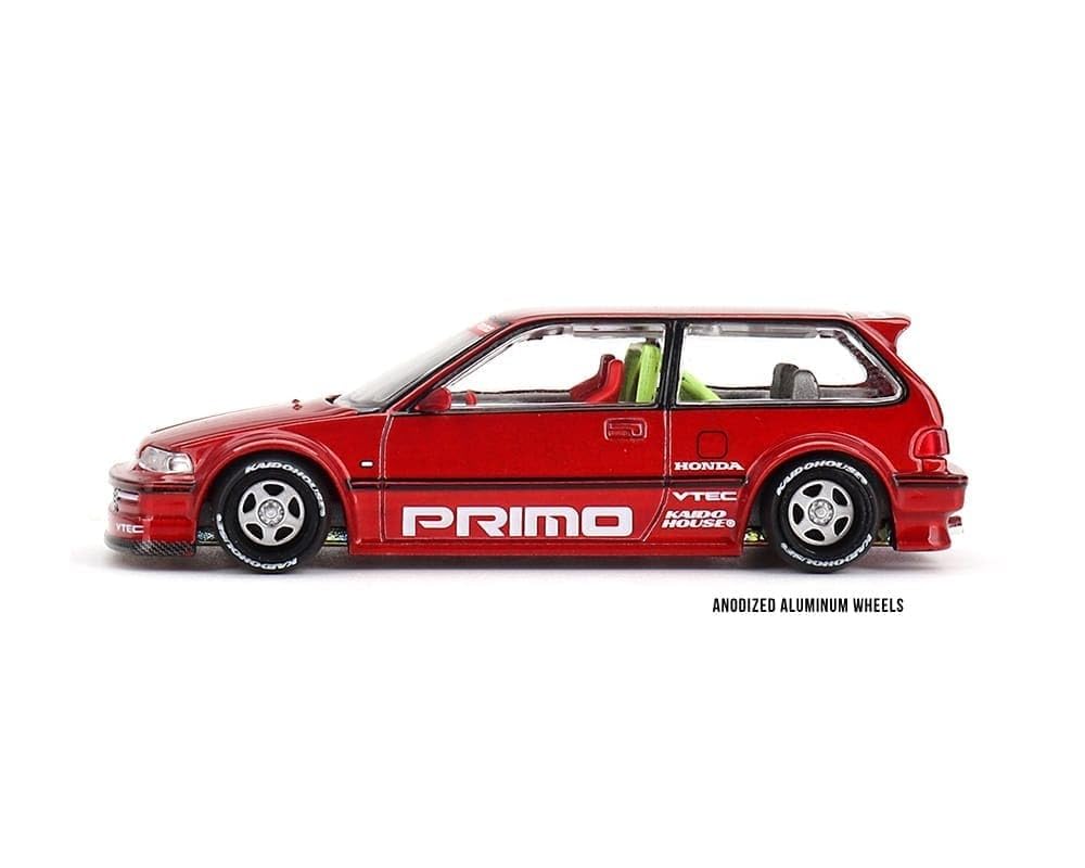 Kaido House Honda Civic (EF) Kaido Works V2 by Mini GT in Red 156 Diecast 1:64